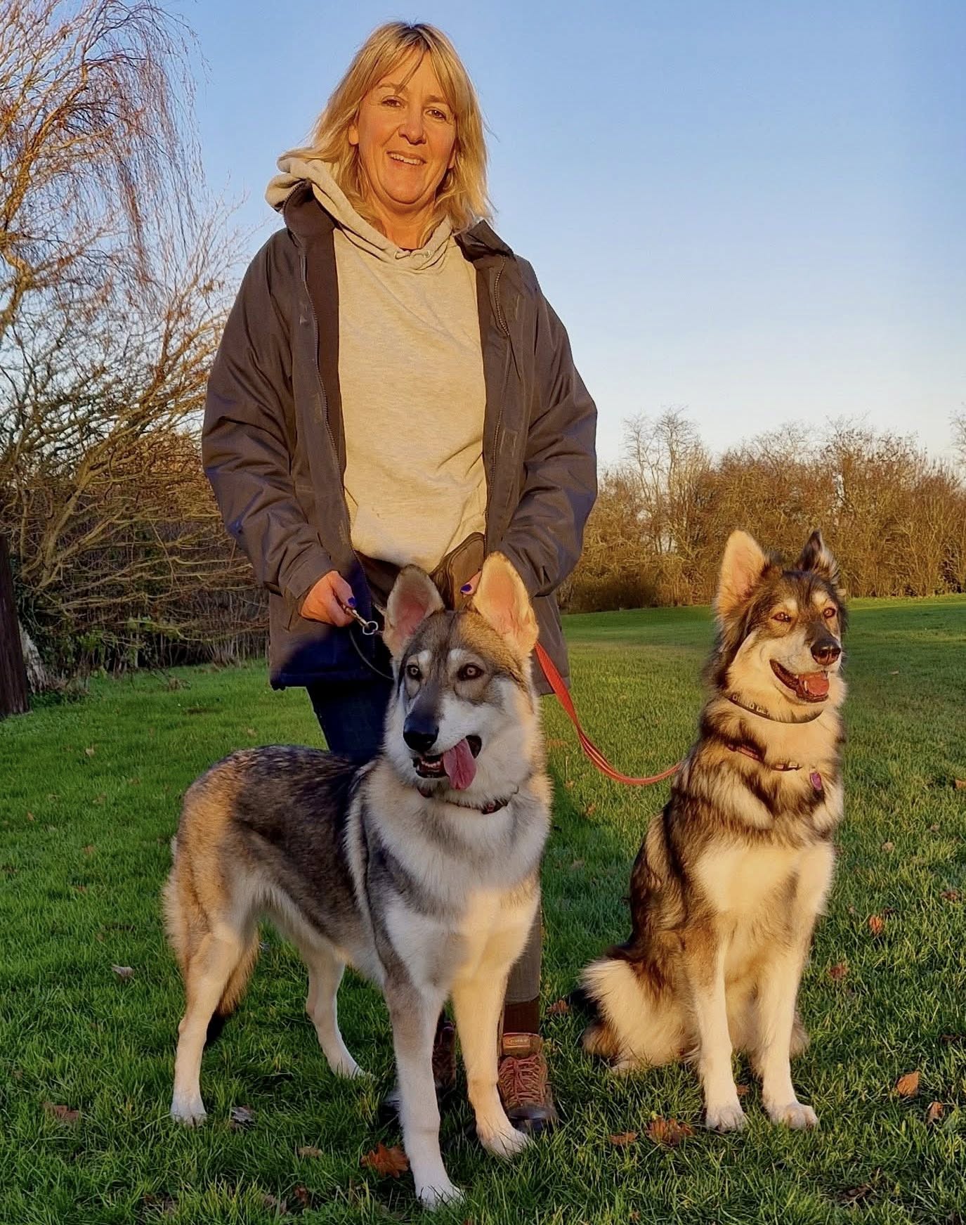 Hazel with the dogs